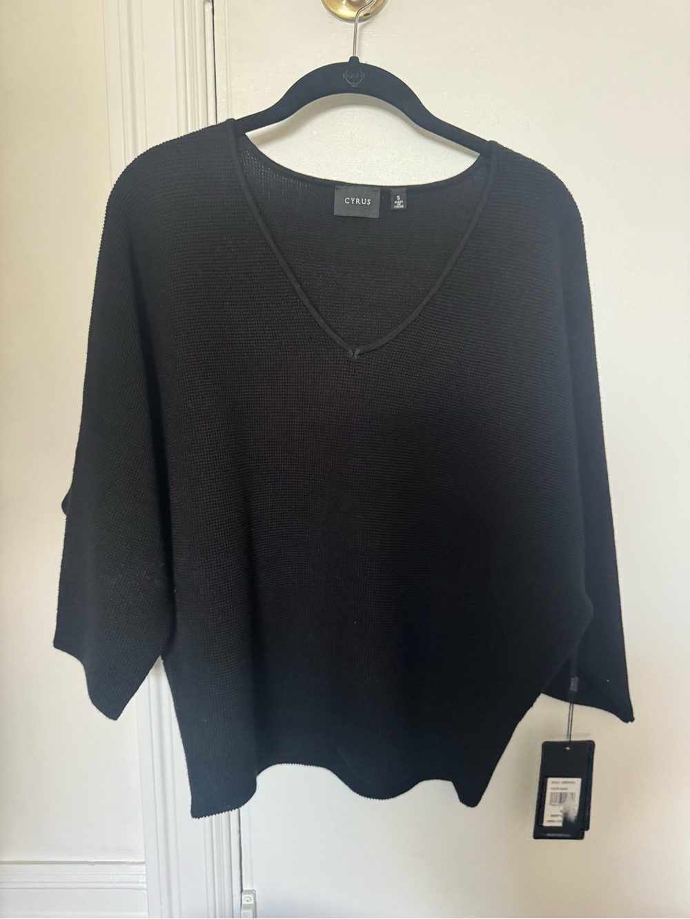 Relaxed V-neck Black Sweater